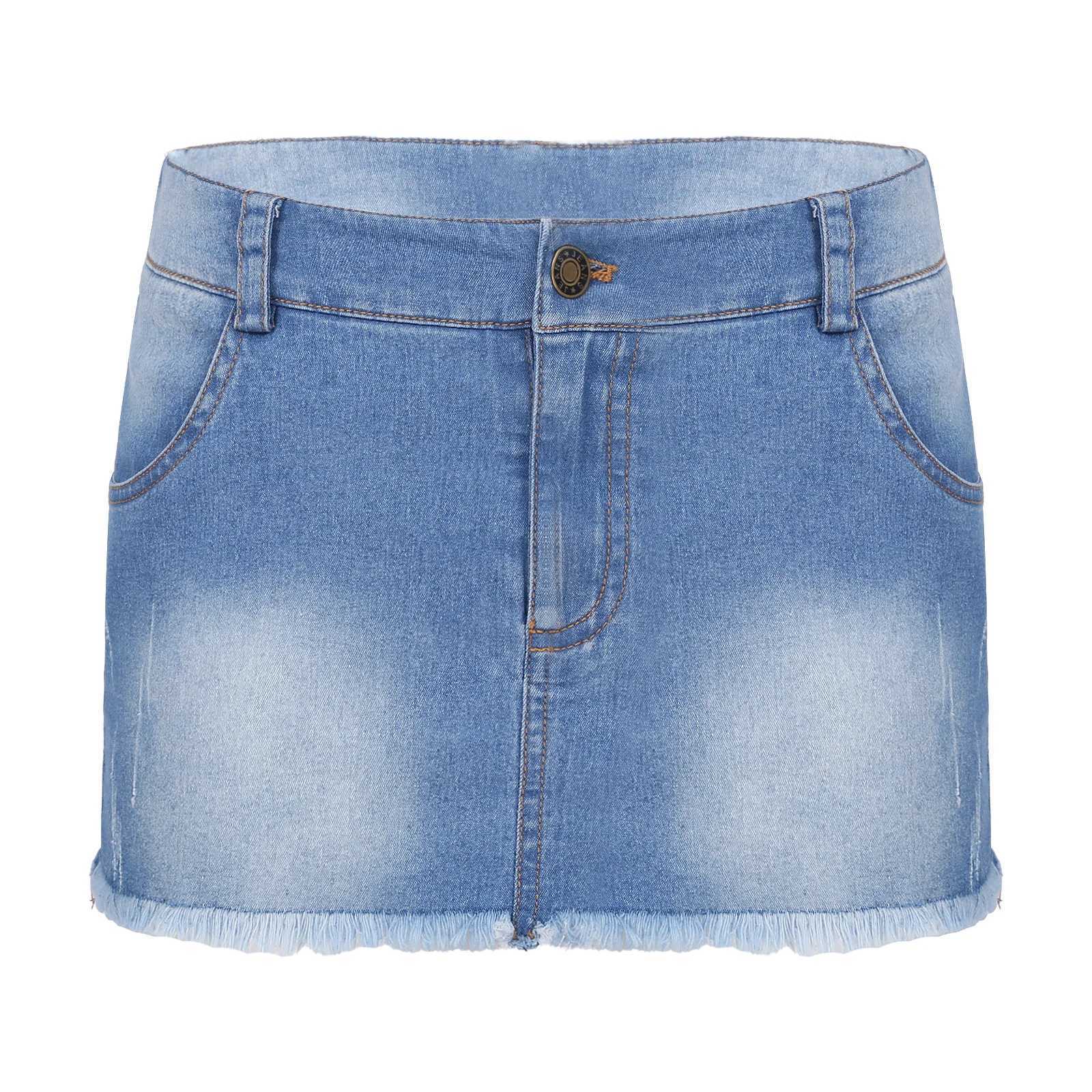 Womens Fashion Y2k Denim Mini Skirt Low Rise Sexy Pencil Short Jean Dress 90s Vintage Girls Party Skirt Fe Club StreetwearXJ241221