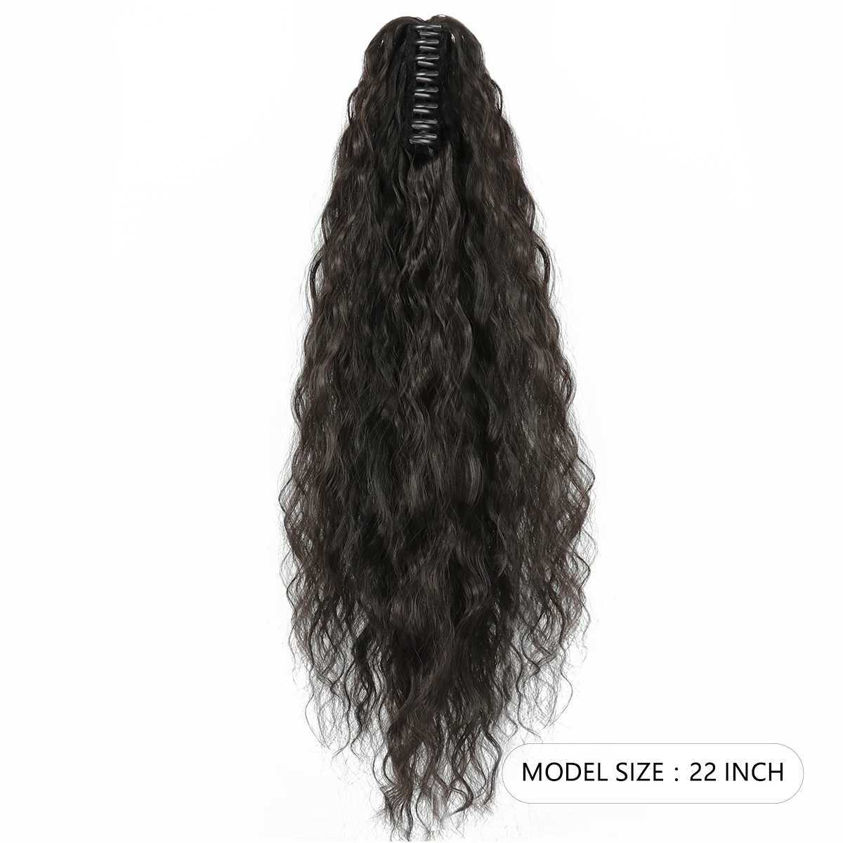 22 Inch Fluffy Long Corn Curly Ponytail Hair Extension for Clip in Ponytail Hair Extensions for Synthetic Clip Claw In PonytailXJ241221
