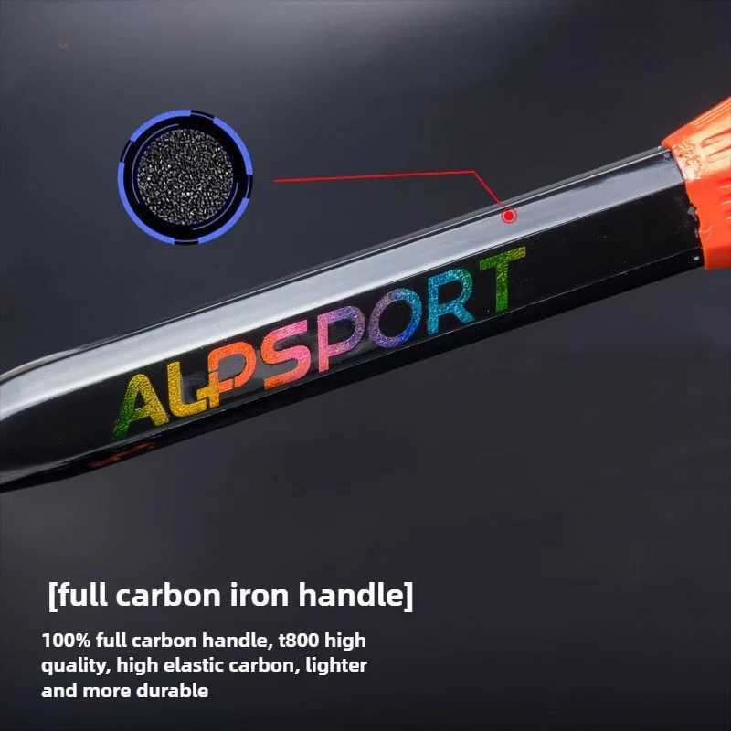 The lightest 8U 65g all carbon fiber racket string professional training racket maximum tension 30 pounds with bagW241221