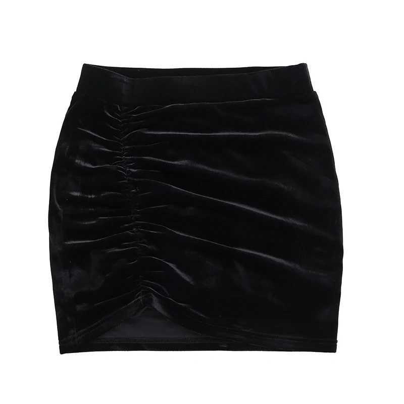 Womens Ele Directional Design Half Skirt 2024 New Velvet High Waist Stretch Half SkirtXJ241221