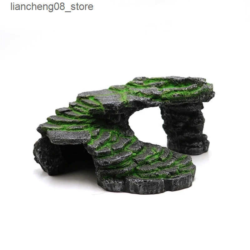 Other Pet Supplies Basking Platform Resin Landscape Terrace Rock Reptiles Accessories L240910