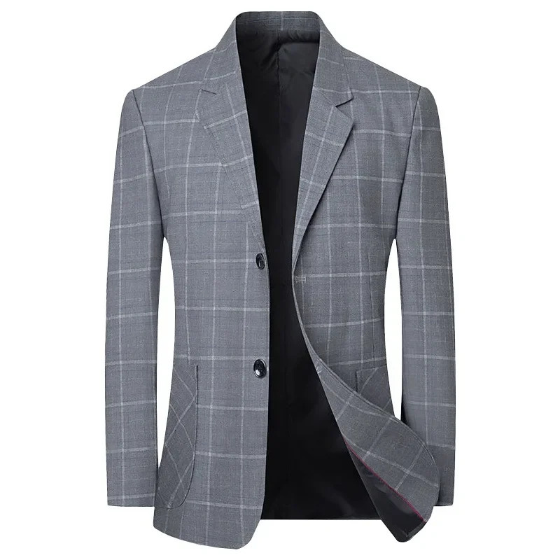 Men Plaid Business Casual Blazers Jackets Spring Autumn Suits Coats High Quality Man Slim Fit Blazers Jackets Coats Size 4XL 241220