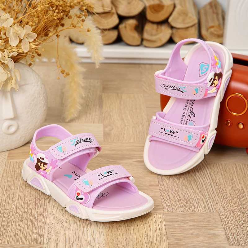 Sneakers Trendy Cute Cartoon Open Toe Sandals For Girls Breathable Lightweight Wear-resistant Sandals For Spring And Summer H241221