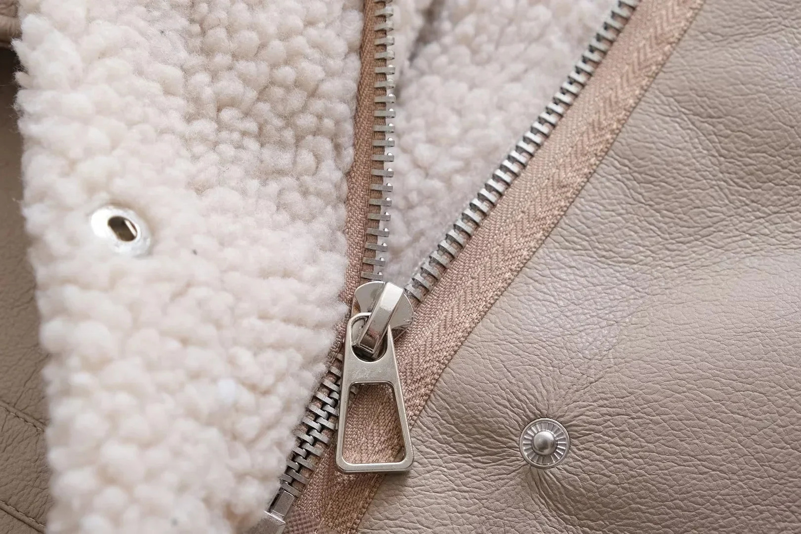 Women Fashion Thick Warm Faux Leather Shearling Jacket Coat Vintage Long Sleeve Flap Pocket Female Outerwear Chic Tops 241216