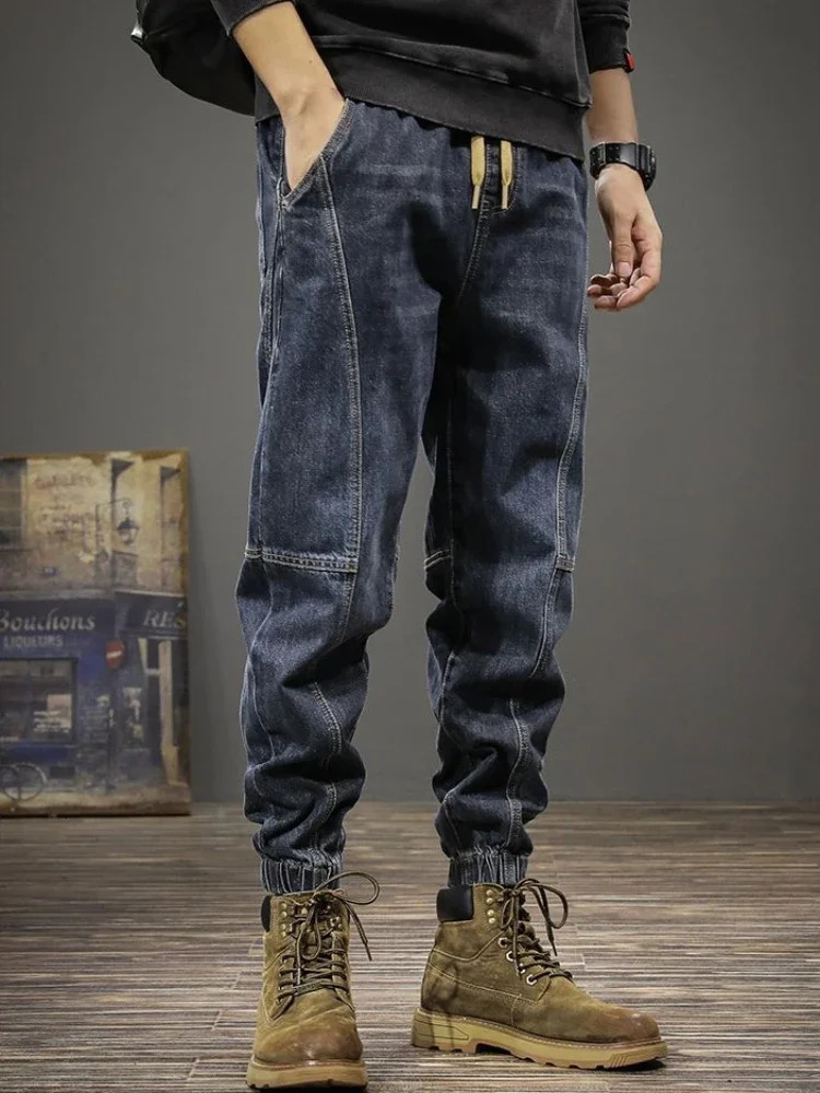 Black Trousers Torn Broken Loose Ripped Baggy Jeans for Men with Holes Man Cowboy Pants Kpop y Korean Style ner Denim 241218