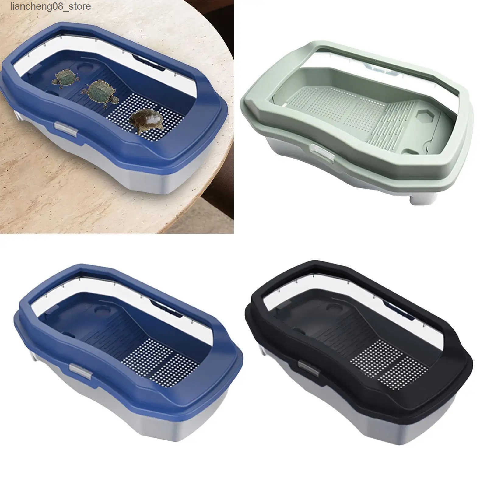 Other Pet Turtle Aquarium Box with Platform Easy to Clean Used for Turtle Frog Turtle Frog Turtle Turtle Reptile Jars L240910