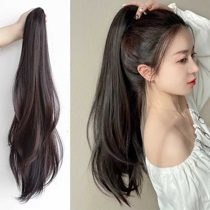 MSTN Synthetic Long Wavy Straight Ponytail Claw Clip Hair Extensions Ladies Ponytail Extensions Ponytail Hair AccessoriesXJ241221