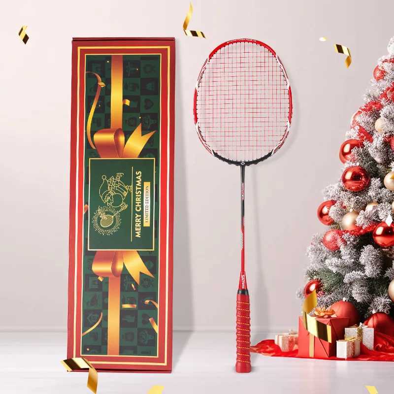 SALYWEE Carbon Fiber Badminton Paddle Shadow 4U Attack Ultra Light Paddle Professional Mens and Womens Singles and DoublesW241221