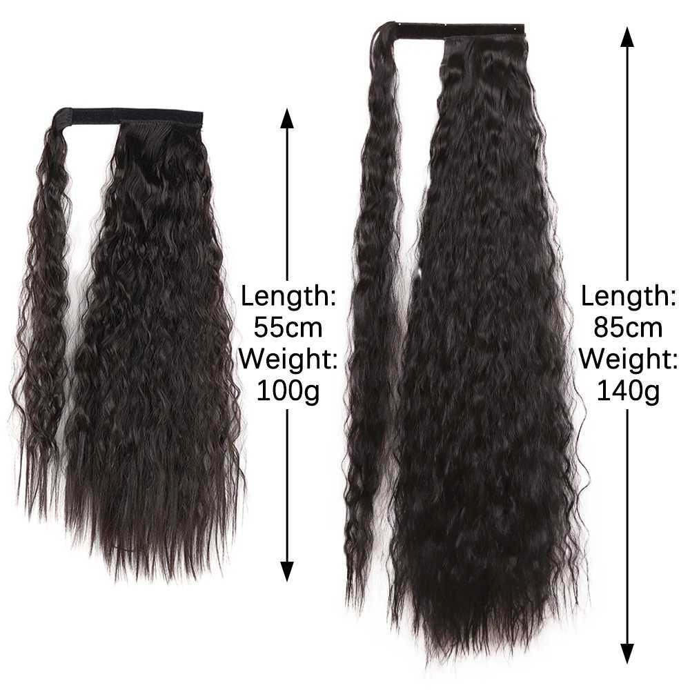 Synthetic 85cm Long Wavy Ponytail Clip In Hair Extensions Wrap Around Corn Wavy Horse Tail Hairpiece Fake Hair Piece For WomenXJ241221