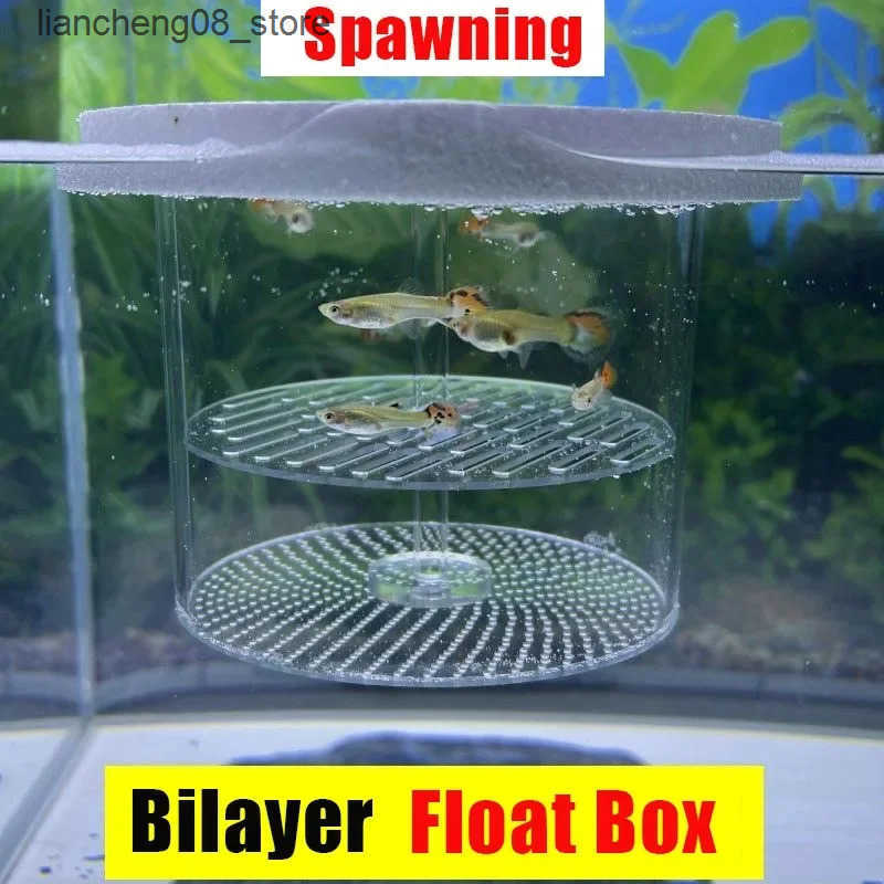 Other Pet Supplies Floating fish hatching isolation box acrylic fish tank breeding box incubator fish egg net aquarium accessories L240910