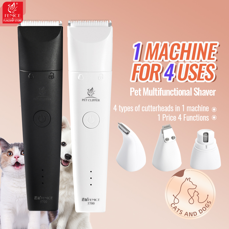 Fenice Pet Cat Multifunctional Electrical Clippers Blade Rechargeable Haircut Hine For Shaving Feet And Polishing Nails