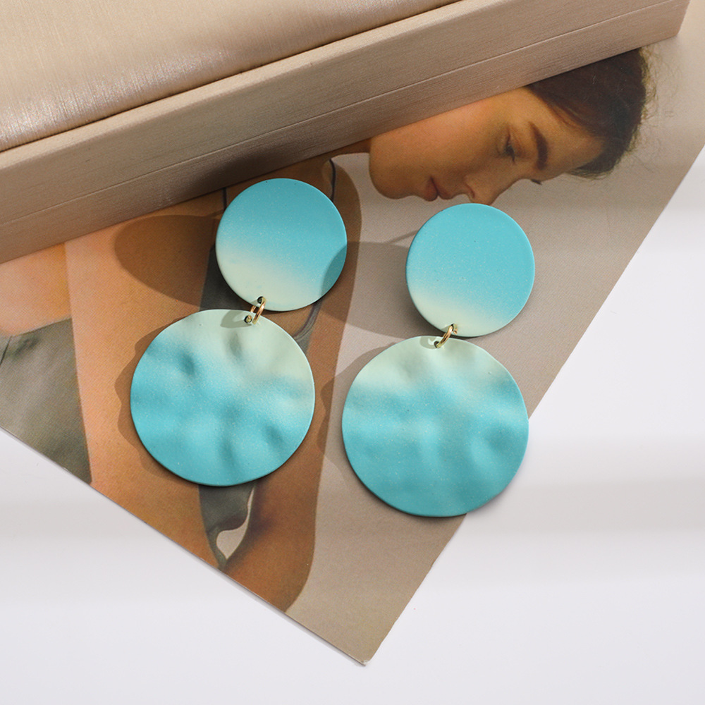 Geometric Style Women's Earrings with Multi-Color Spray Painting - Designer Drop Dangles Wholesale Available