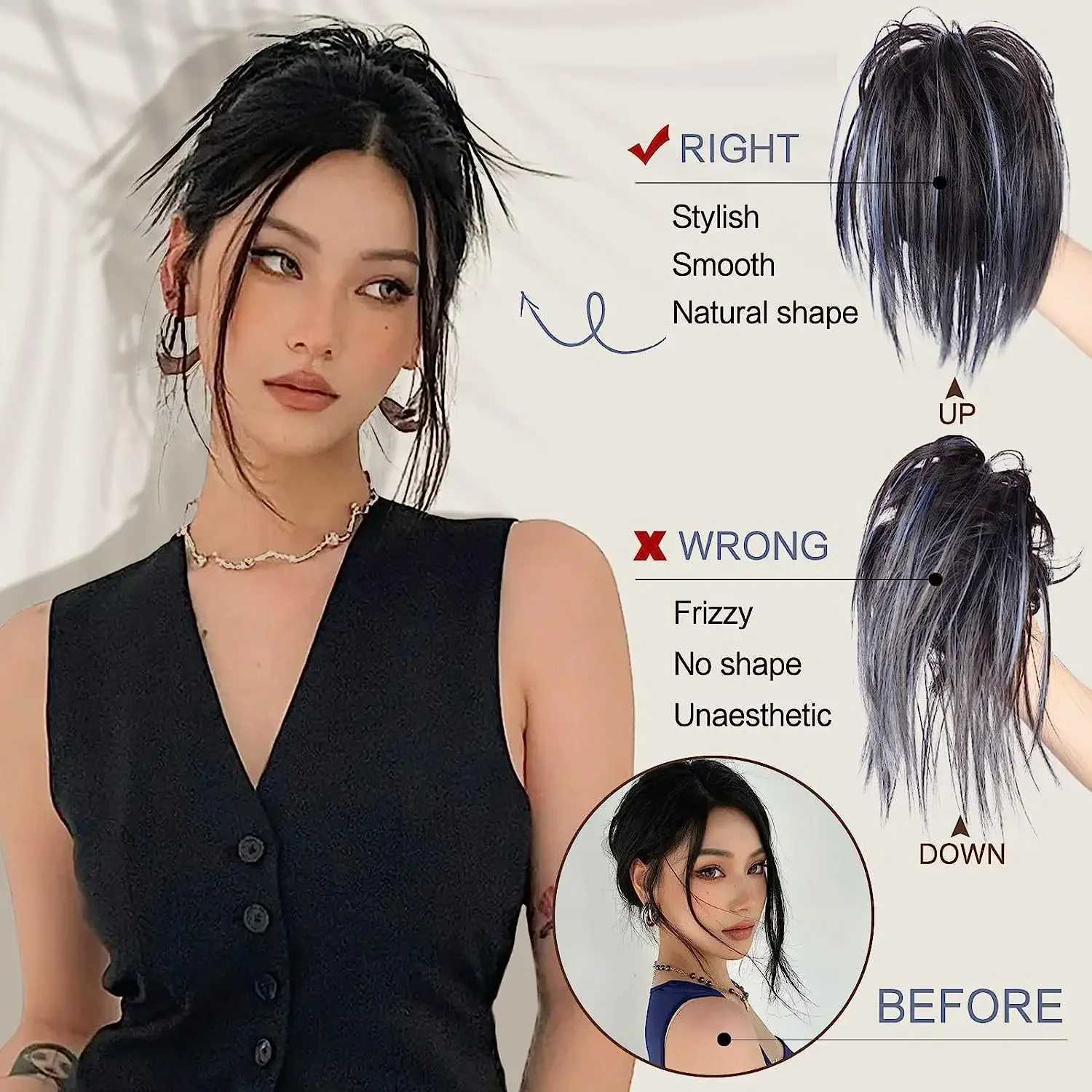 Messy Bun Hair Piece Claw Clip Hair Bun Extensions led Updo Hair Buns Claw Clip Ponytail Hairpieces Hair Scrune with ClipXJ241221