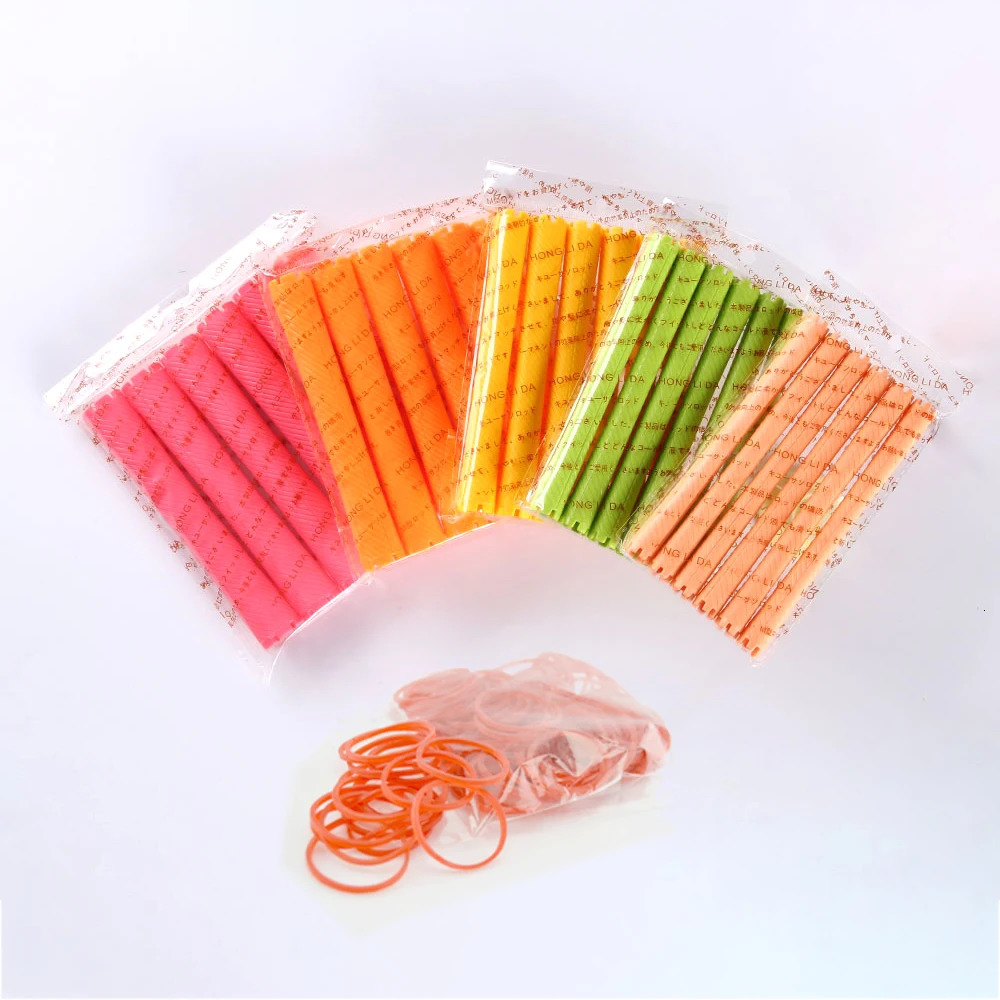 18pcs/set Extra Long Hair Rollers with Rubber Bands Cold Perm Rods Hair Root Curler Bars Clip Curling Hairdressing Supplies 1546 241220