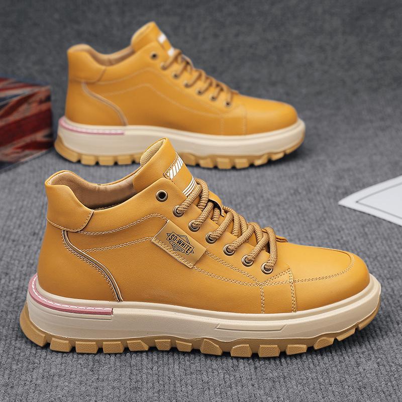 Men Boots Fashion Shorts Boots Thick Sole Versatile Triple Black Beige Brown Free shipping