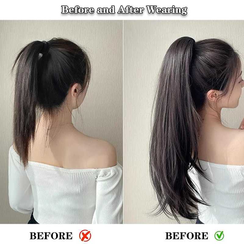 MSTN Synthetic Long Wavy Straight Ponytail Claw Clip Hair Extensions Ladies Ponytail Extensions Ponytail Hair AccessoriesXJ241221