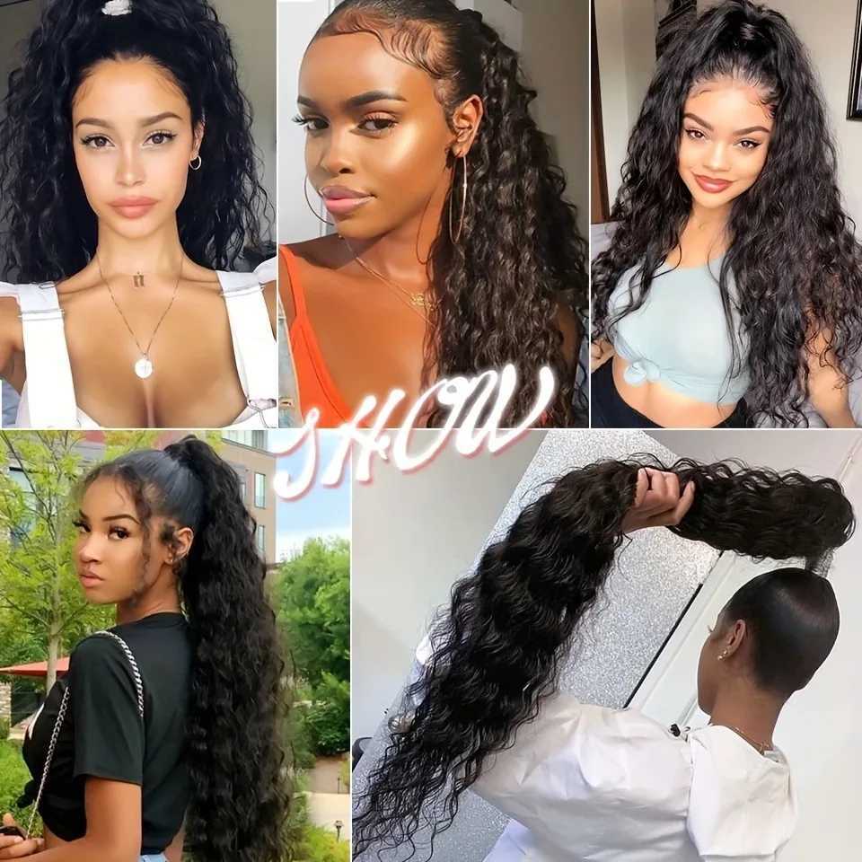 32Inch Long Synthetic Kinky Curly Ponytail Drawstring Clip In Ponytail Hair Extension for WomenXJ241221