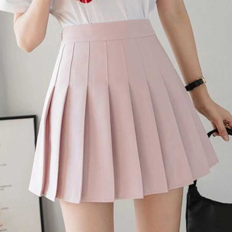 Spring Summer Korean Skirt Shorts Women High Waist Sexy Mini Skirt School Short Pleated Kaii Japanese Pink Skirt FeXJ241221