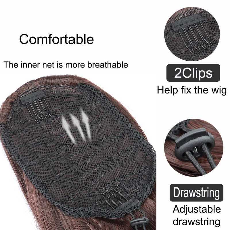 22Inch Synthetic Long Wavy Layered Ponytail Hair Synthetic Drawstring Ponytail Clip in Hairpiece Black Curly Ponytail for WomenXJ241221