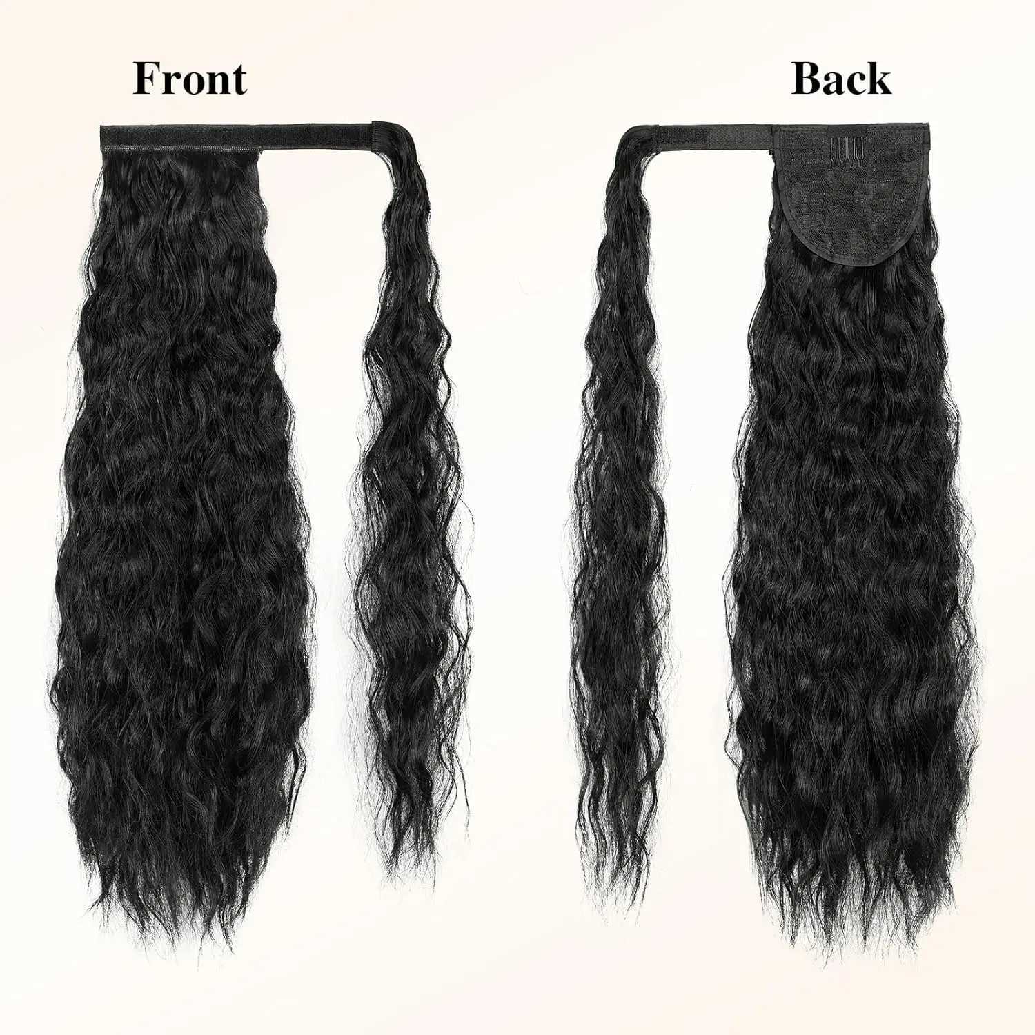 Synthetic Corn Wave Ponytail Extension Long Wavy Curly Wrap Around Ponytail Clip in Ponytail Hairpiece for Women Girls Daily UseXJ241221