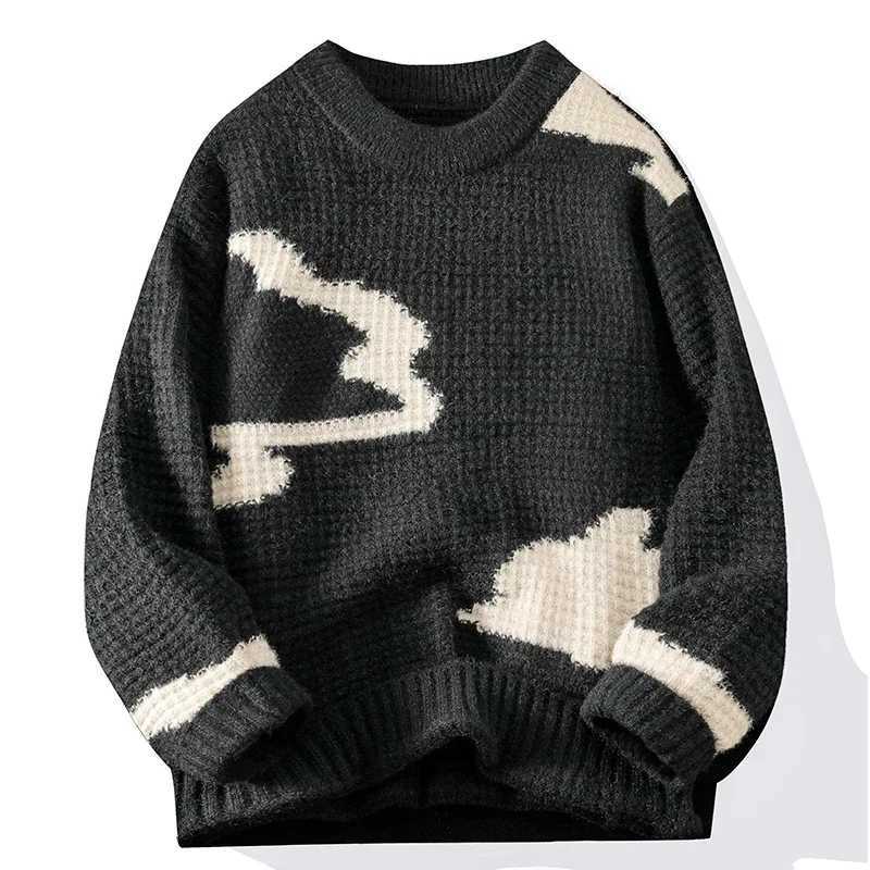 2024 Mens High-end Autumn and Winter Sweater Trend Brand Handsome Knitwear Sweater Base Long Sleeve Mens Thermal VestXJ241221