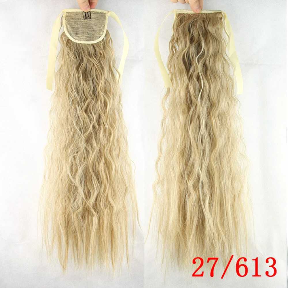 Soowee Long Black Kinky Curly Hair Pony Tail Hairpieces Drawstring Ponytails Synthetic Clip In Hair Extension for WomenXJ241221