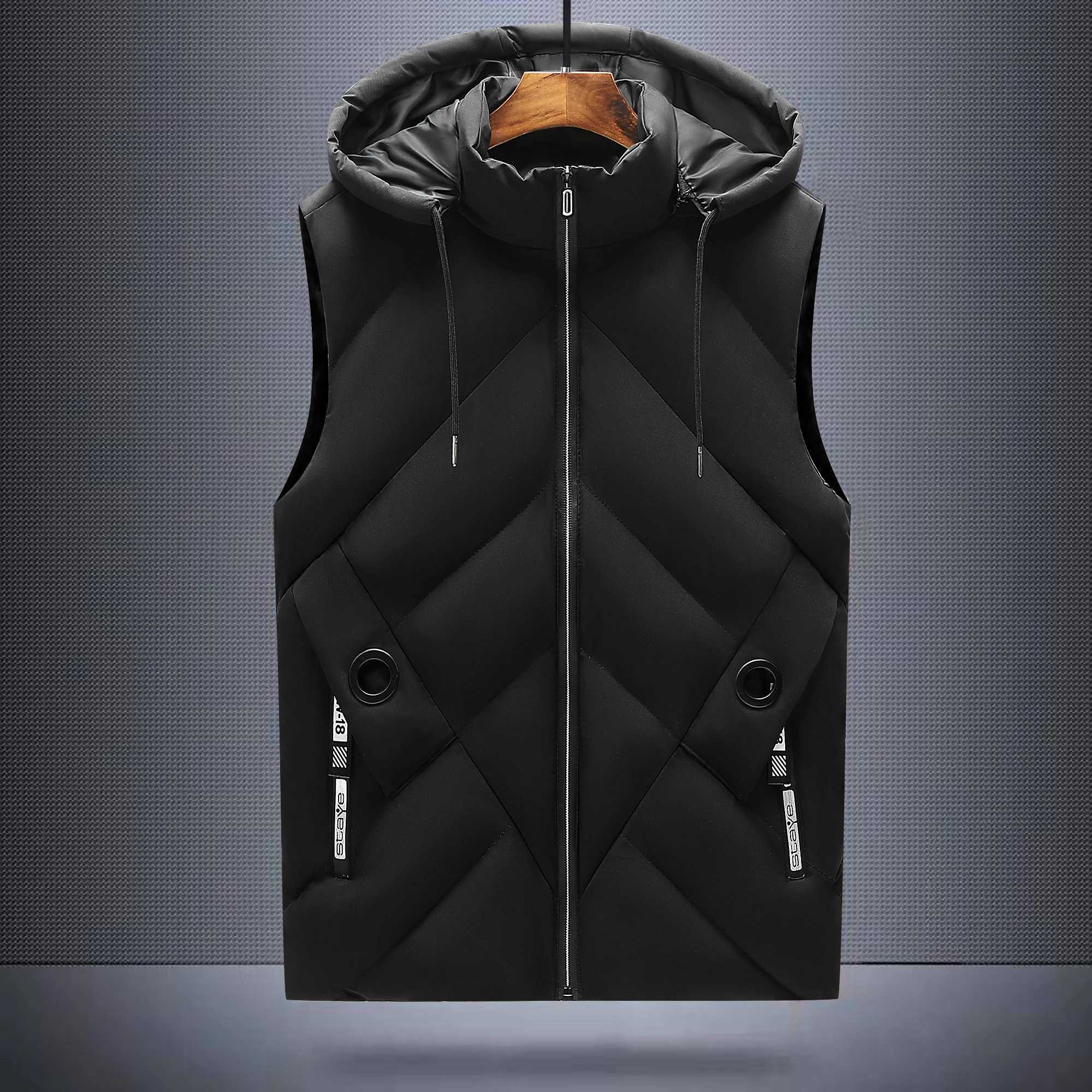 Men Vest Windproof Vest Men Jacket Sleeveless Vest Winter Jacket Casual Coat Men down Cotton Warm Thicken Waistcoat thick giletXJ241221