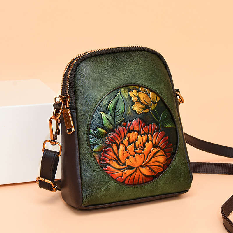 Light luxury fashionable Chinese ethnic style handbag women, versatile casual, suitable for middle-aged and elderly mothers, single shoulder diagonal 
