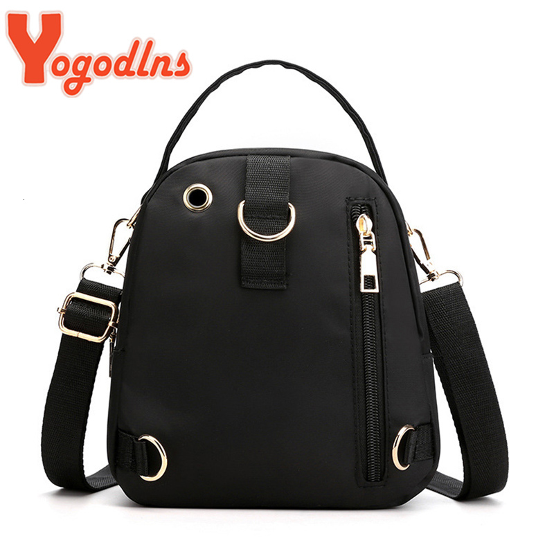 Ydlns Trendy New Nylon Backpack For Women Multifunction Shoulder Crossbody Bag Printing Waterproof Rucksack Travel Lady Pack
