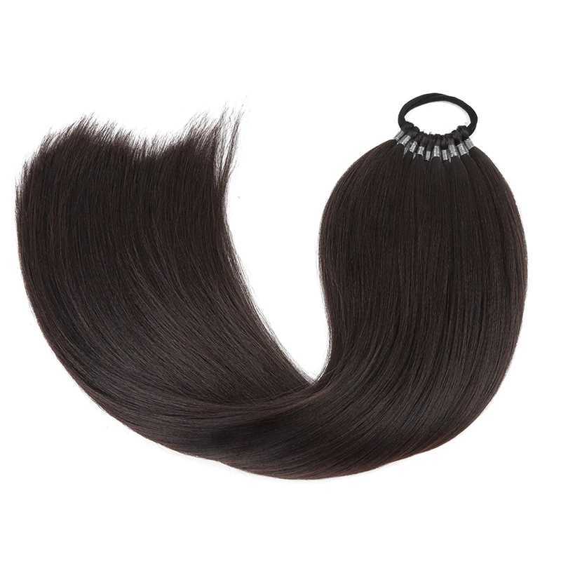 Synthetic 22Inch Long Straight Ponytail Hair Extension With Elastic Band 10 Strands Braid Ponytail Hair Accessories for WomenXJ241221