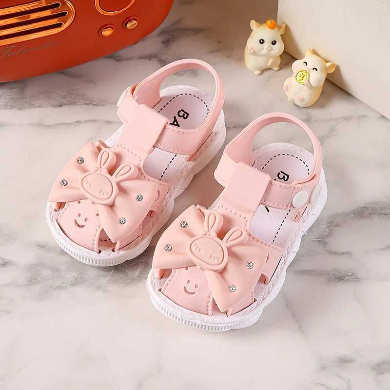 Sneakers Casual Cute Cartoon Rabbit Bowknot Sandals For Baby Girls Breathable Non-slip Sandals For Outdoor All Seasons H241221