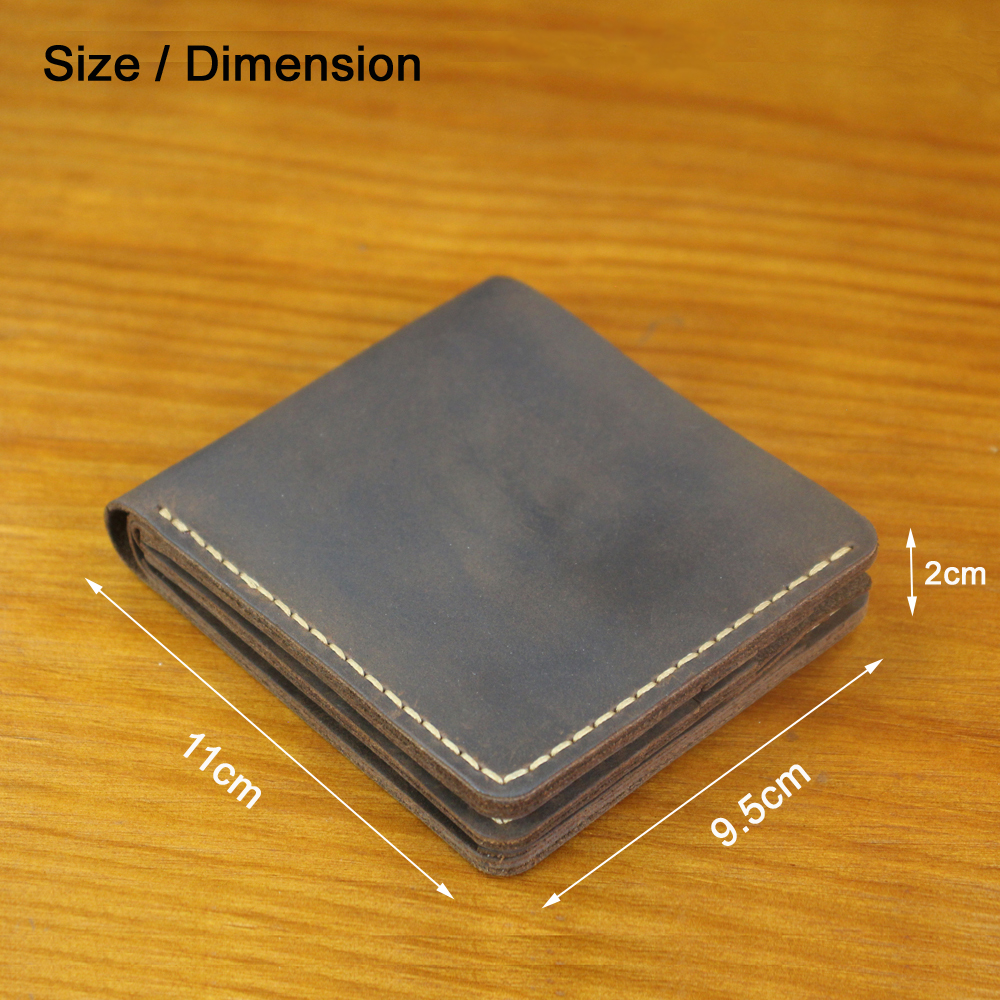 Luxury Handmade 100% Genuine Leather Men Wallet Purse Short Money Clip with Coin Pocket Male Money Bag Multi-Card Wallet Vintage