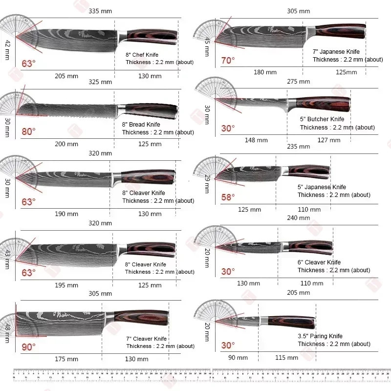 Damascus kitchen knife professional chef knife Santoku slicing knife from Japan stainless steel knife butcher knife 241220