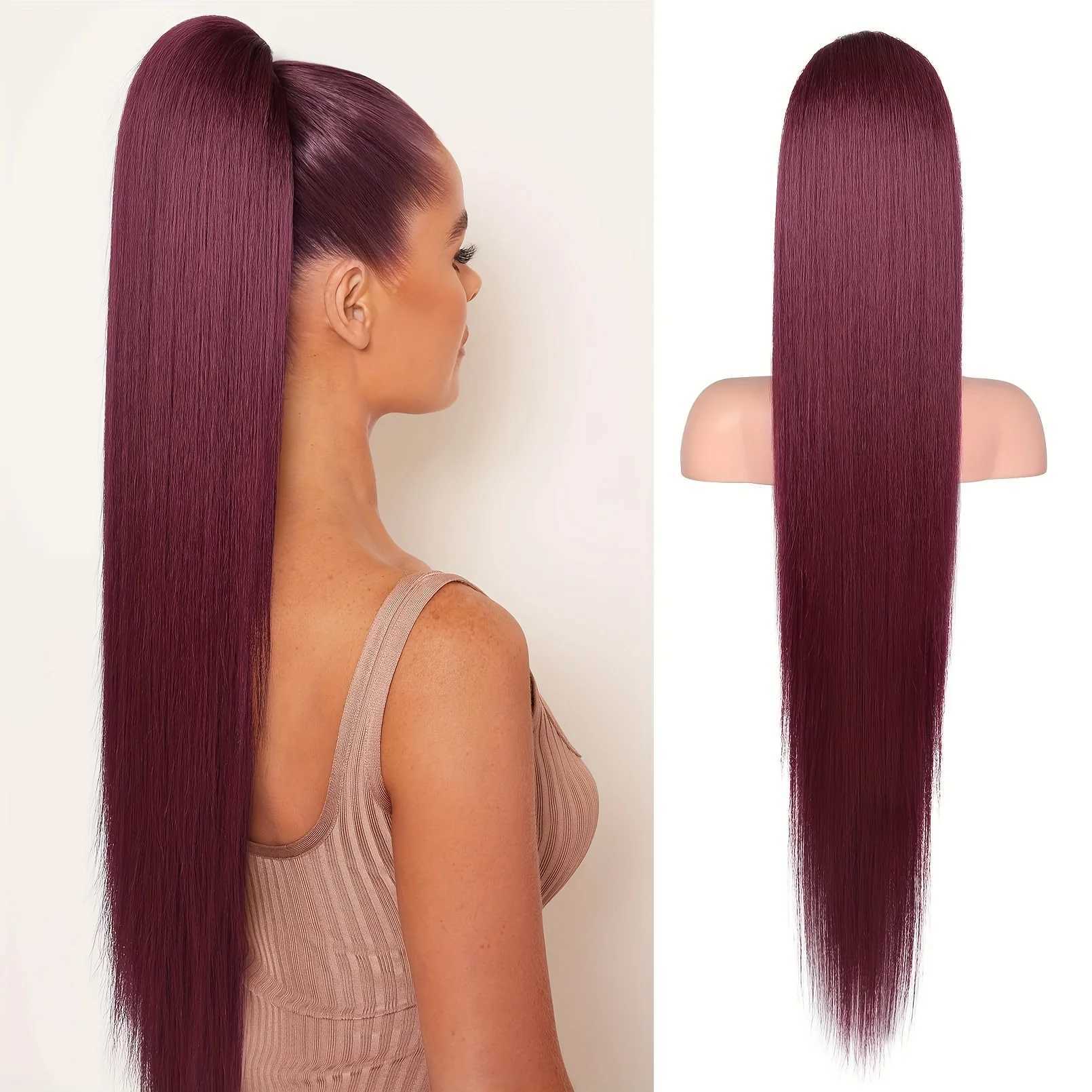 36 inch Long Ponytail Hair Extensions Drawstring Ponytail Synthetic Ponytail Soft Clip-In Hair Extensions Ponytail WomensXJ241221