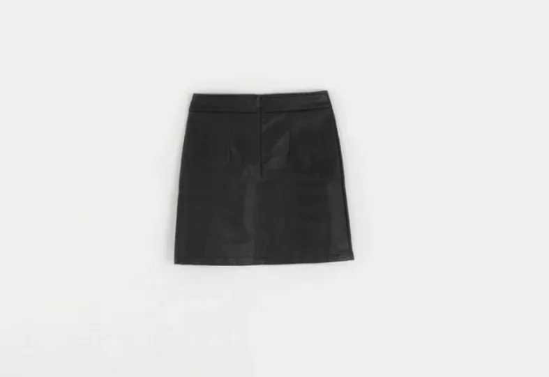 Black Mini Sexy Skirt Sexy High Waist Package Hip Pencil Skirt Womens PU Leather Short Fashion Zipper Leather SkirtsXJ241221
