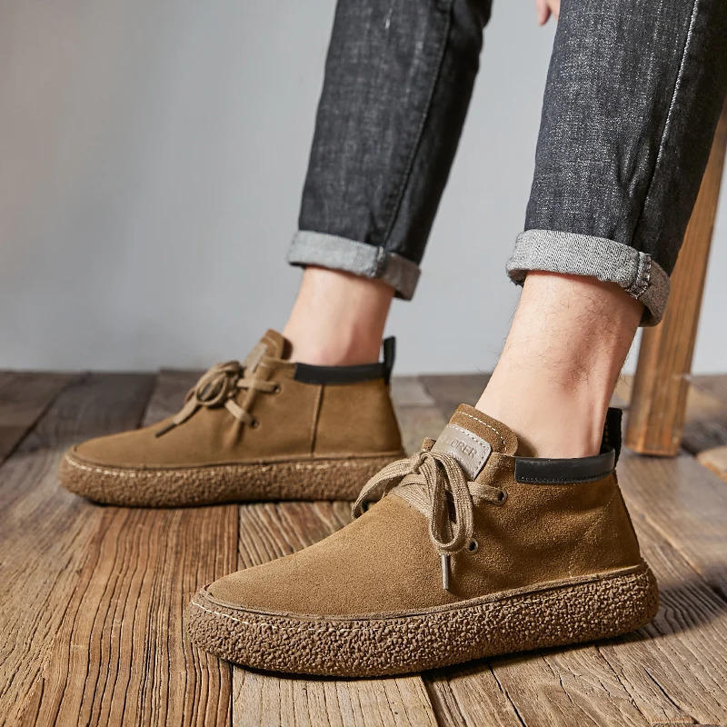Classic retro mens cowhide leather casual shoes handmade shoes lace sole soft cushion daily commuting driving mens shoes 241213