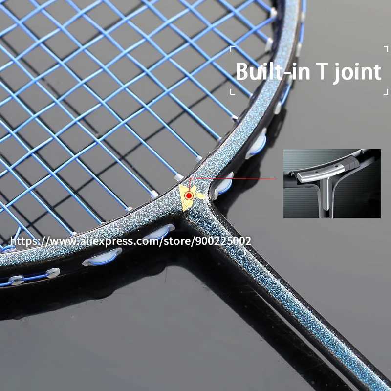 Ultralight 5U T700 carbon fiber support badminton racket with string bag professional racket sports power padW241221