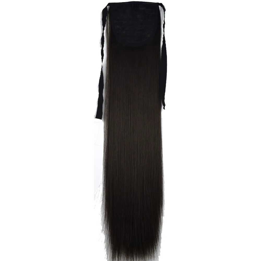 TOPREETY Synthetic Fiber Heat Resistant Straight Ribbon Ponytail Extensions 1006XJ241221