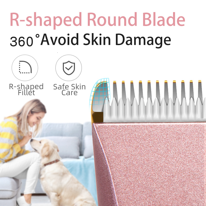 Pink Pet Scissors Barber Household Rechargeable Clipper Professional Dog Hair Shaving Electric Pushe