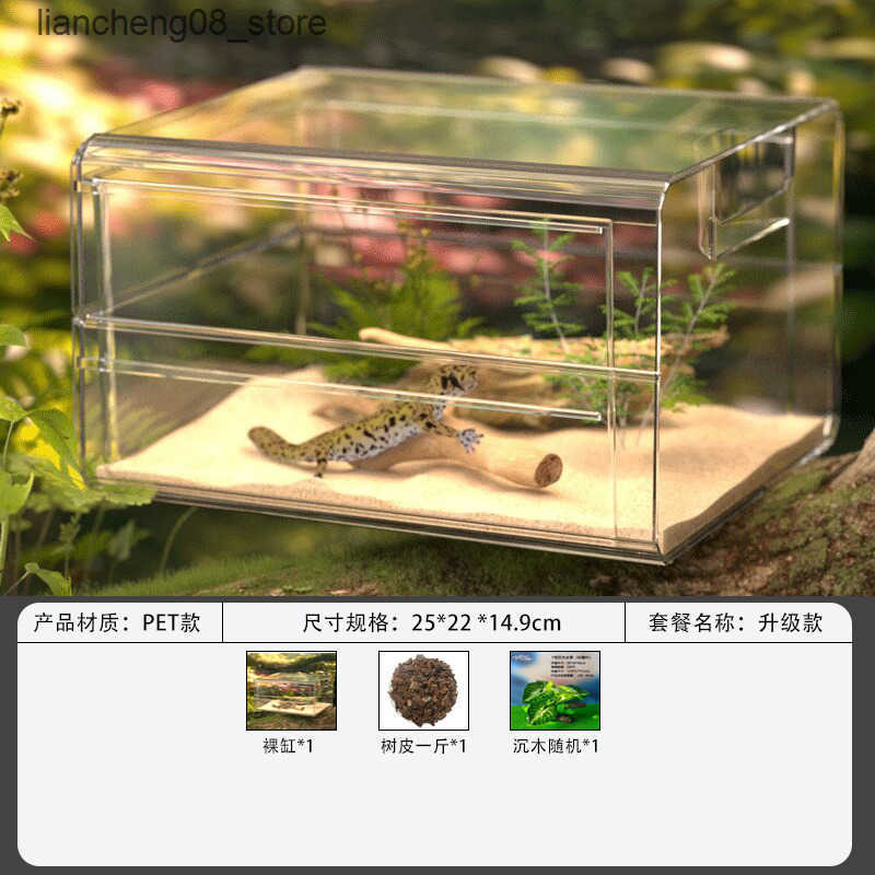 Other Pet Supplies Panoramic crawler box breeding and feeding box horned frog snake cage turtle tank small pet anti escape crawling pet box pet L24091