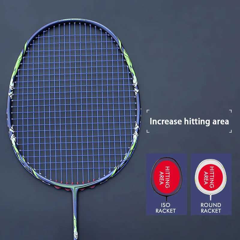 Chinese style professional Ultralight 9U 57G all carbon fiber badminton racket with string bag maximum 32LBS racket sports matW241221