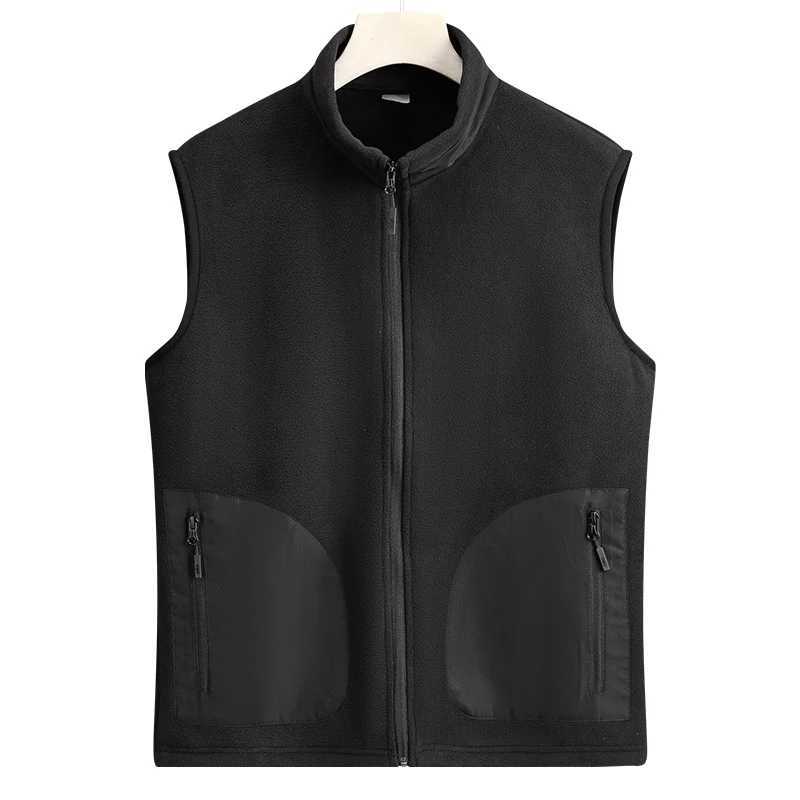 New Fashion Autumn Winter Stand Up Collar Cardigan Vest MenS Fashion Versatile Casual Flannel Warm Sleeveless Waistcoat CoatXJ241221