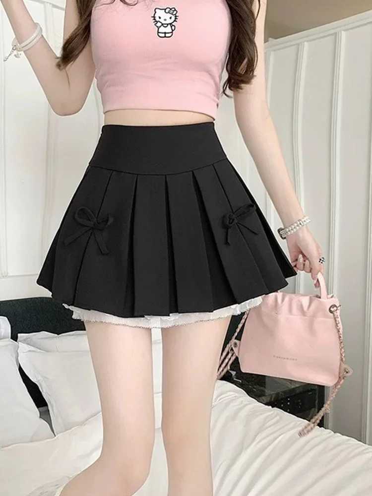 2025 Summer Y2k Pleated Skirt Women Sexy High Waist Grey Mini Skirts New A Line Skirt Vintage Harajuku StreetwarXJ241221