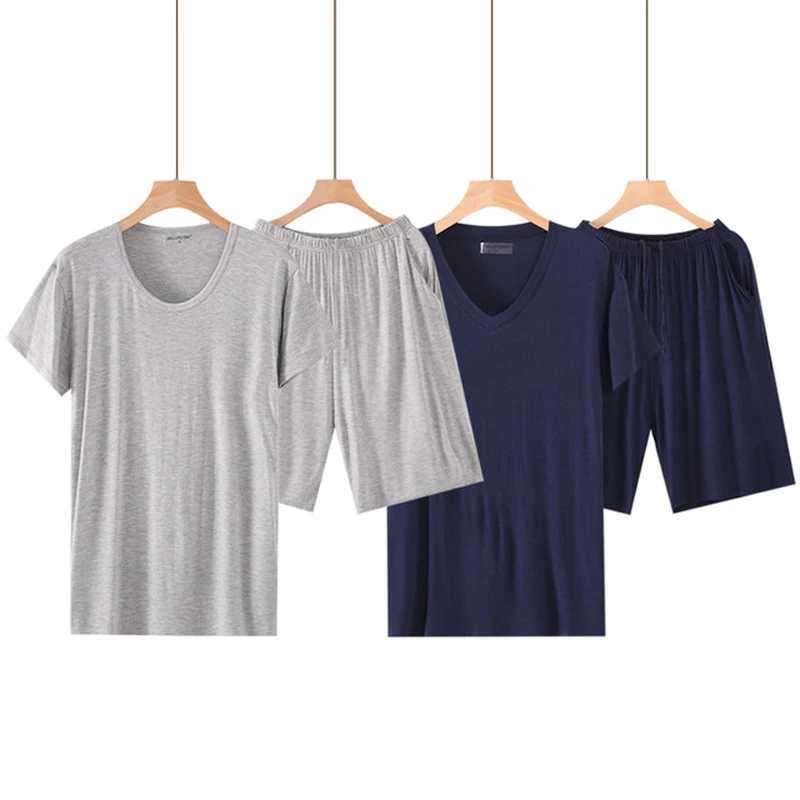 New Summer Modular Short Sleeve Mens Pajama Set Mens Pajama Set Pure Thin Mens Pajama Set W241221