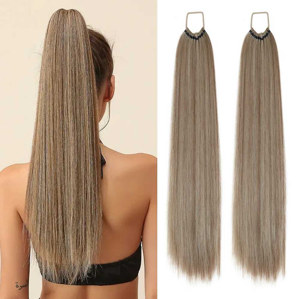 Ponytail For Women Synthetic Hair Extensions Long Straight False Horse Tails Fake Hairpiece 24 Inch For White Black WomanXJ241221