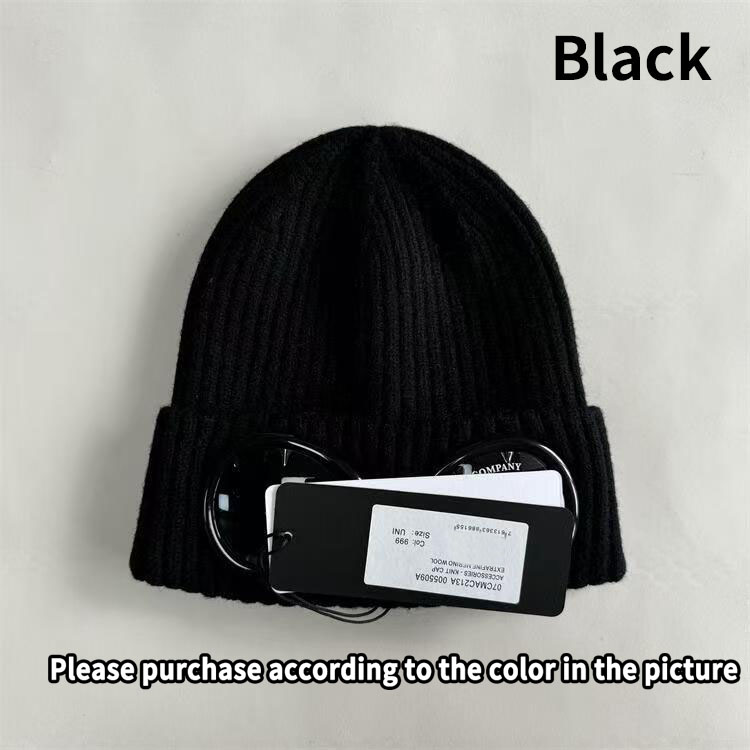 Top Luxury CP Goggle Beanie Classic Men's Designer Double Lens High Quality Wool Knitted Hat Women's Winter Warm Cold Hat