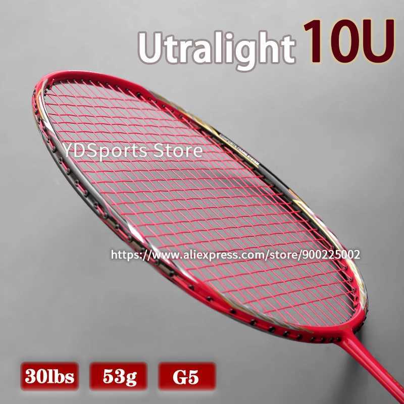 Professional lightest 0U 53G all carbon fiber badminton club G5 22-30LBS badminton club bag speed sportW241221