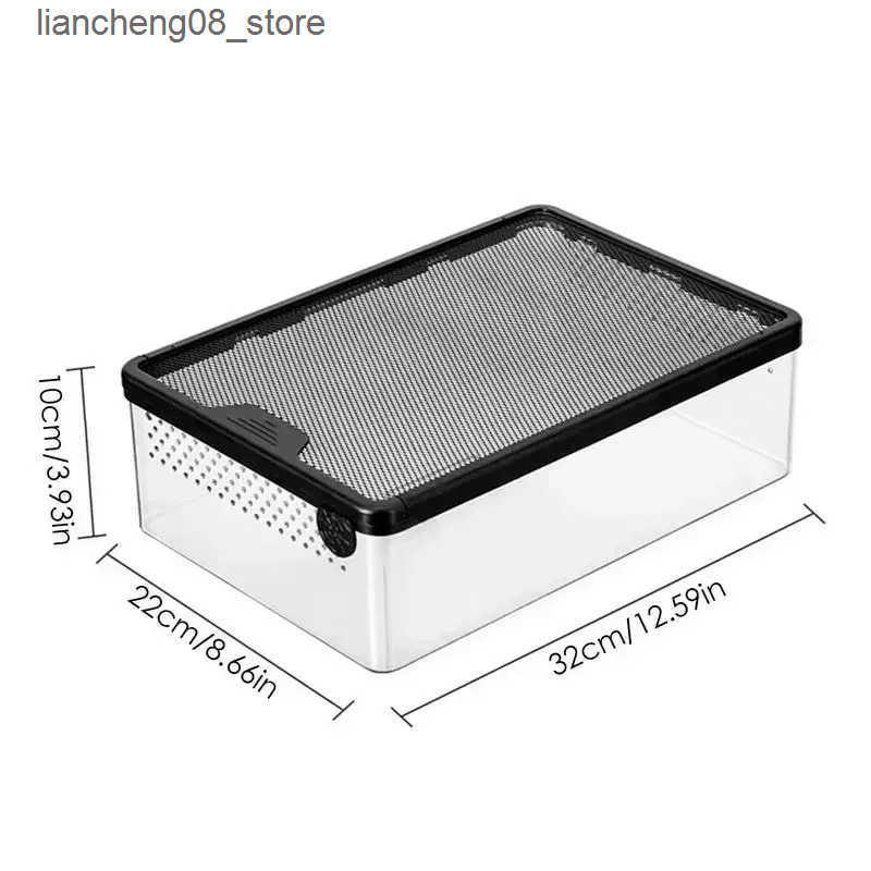 Other Pet Supplies Reptile feeding box transparent amphibian breeding box ventilated hatching container reptile Terrarium tank L240910