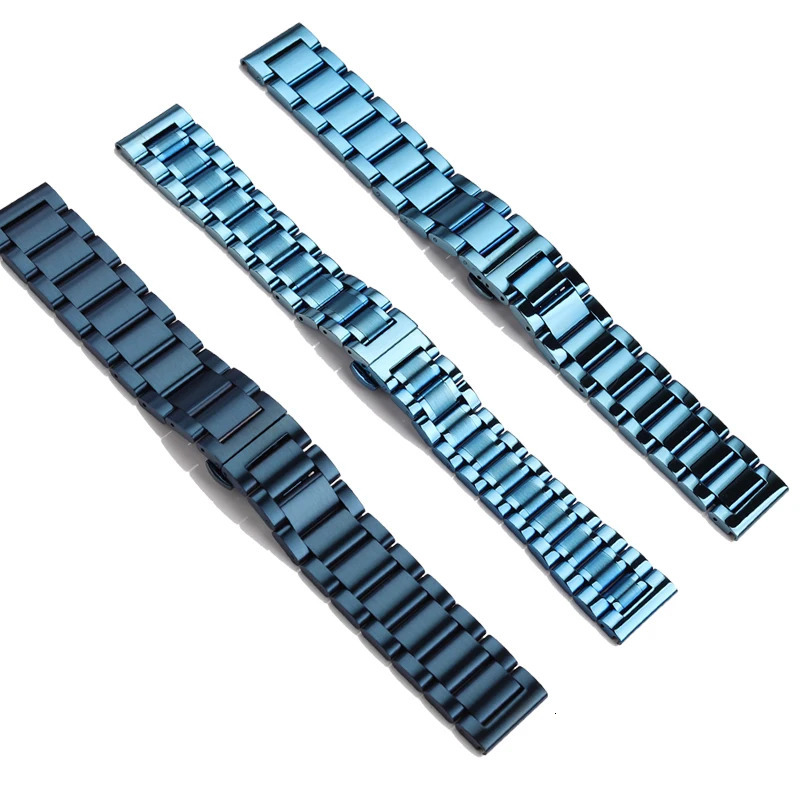 Matte Dark blue Stainless Steel Watchband 18m 20mm 21mm 22mm For any Quick release Men Polished Watch Strap Metal Bracelet 241220