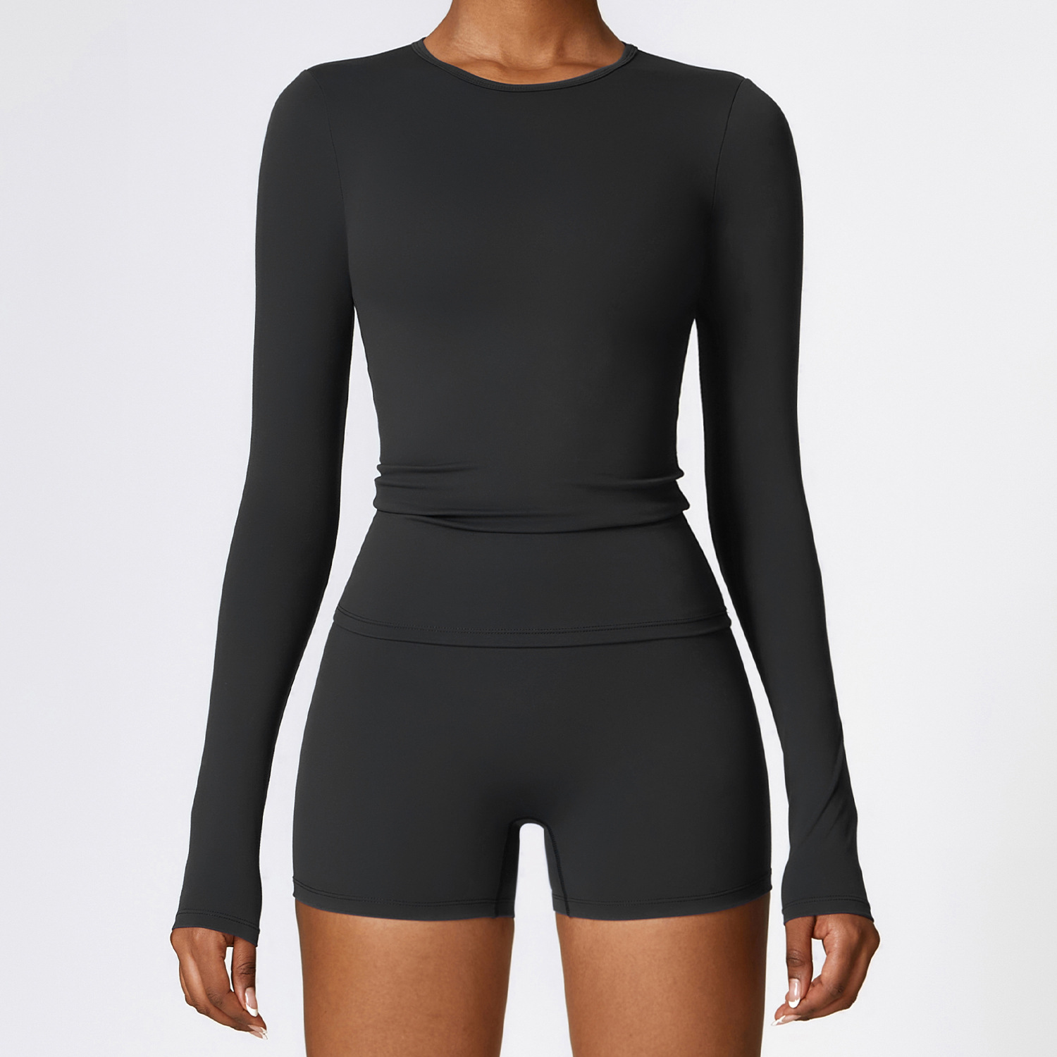 Winter Brushed Long Sleeve Yoga Wear High Intensity Fitness Wear Pilates Running Exercise Long Sleeve Top
